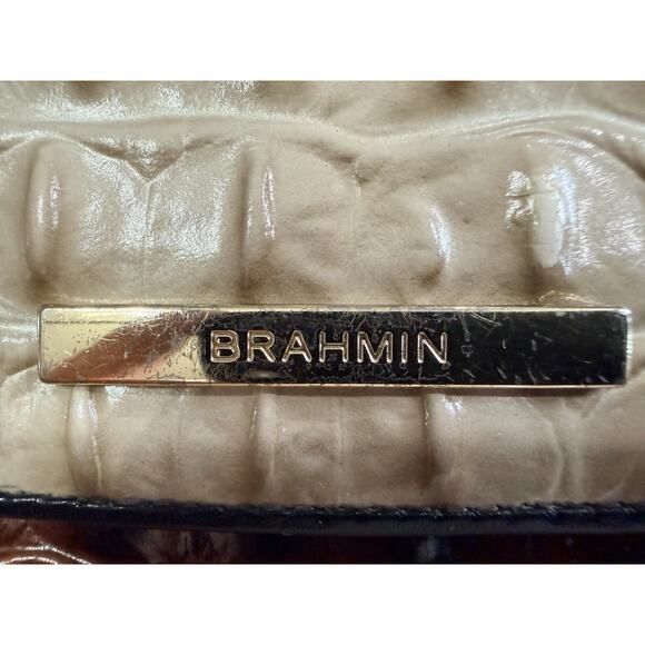 Brahmin Pecan Melbourne Wallet GUC Women’s Checkbook Credit Card Zip - Picture 3 of 8